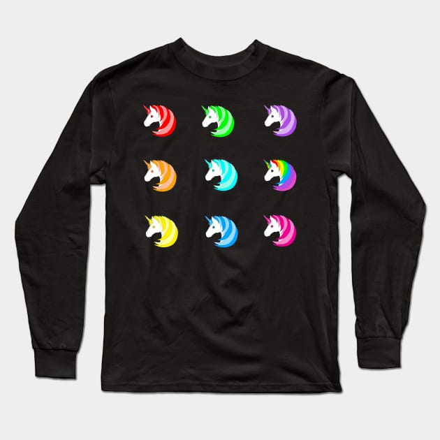 Rainbow unicorn pattern Long Sleeve T-Shirt by MelanieJeyakkumar